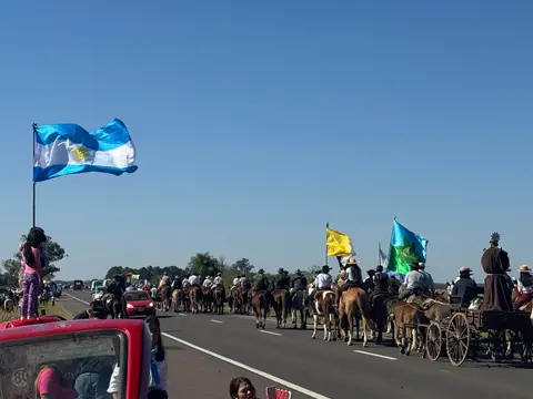 La columna de peregrinos en el camino